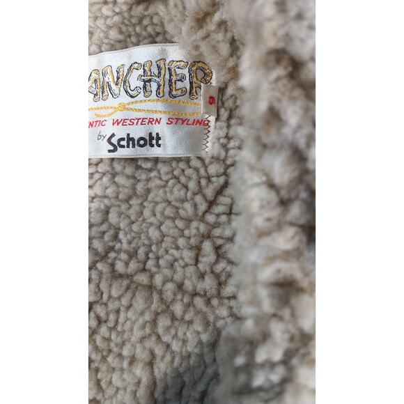 Vintage 70's Schott Rancher Shearling Coat Women 6 Suede Western Sherpa Jacket - Picture 5 of 8